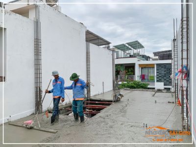 Mrs. Thanh's House - Thi công đổ bê tông dầm, sàn lầu 2 - Nhà Đẹp Sài Gòn