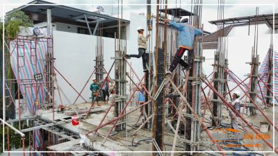 Mrs. Hải's Villa - Đổ bê tông cột lầu 1 tại biệt thự cao cấp - Nhà Đẹp Sài Gòn