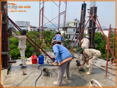 Mrs. Thủy's House - Các công tác thi công trên sàn lầu 2 - Nhà Đẹp Sài Gòn