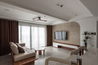 Cải tạo căn hộ 100 m2 với trần cong tối giản - Nhà Đẹp Sài Gòn