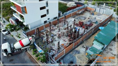 Mr. Thiết's Villa - Công tác đổ bê tông cột tầng trệt - Nhà Đẹp Sài Gòn