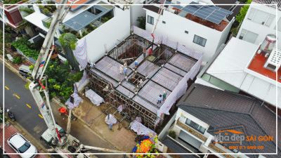 Mrs. Hải's Villa - Thi công đổ bê tông dầm, sàn lầu 1 - Nhà Đẹp Sài Gòn