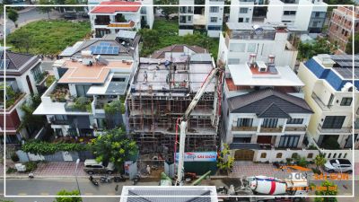 Mrs. Hải's Villa - Công tác đổ bê tông dầm, sàn tầng thượng - Nhà Đẹp Sài Gòn